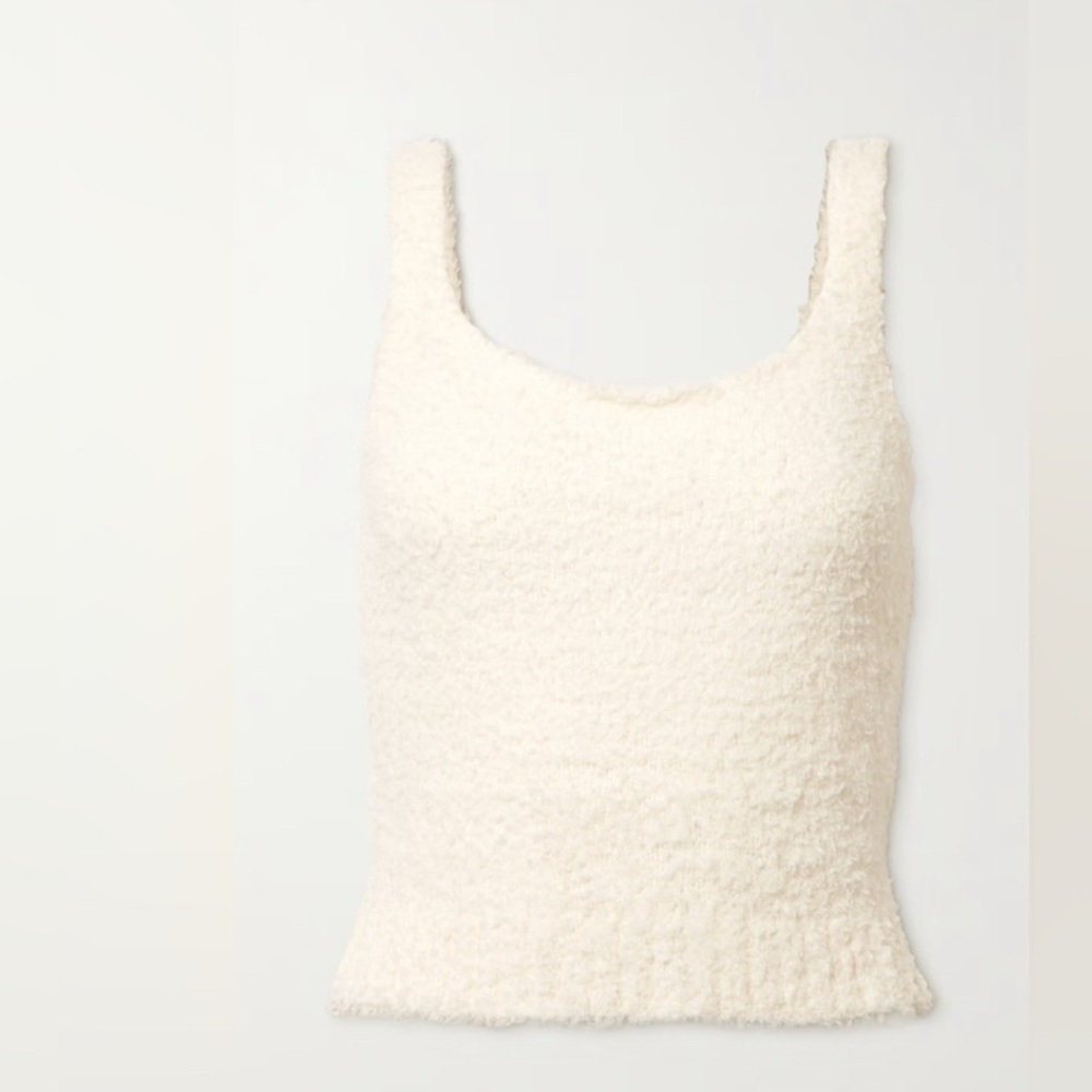 Skims Cozy Knit Tank Cream Textured Tank Top - Picture 2 of 6
